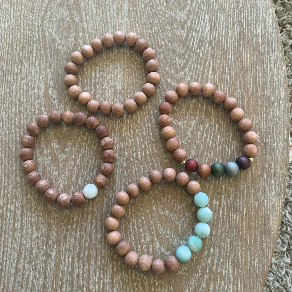 Wooden and Stone beaded bracelets